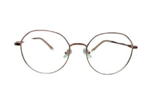 Rose Gold Oval Shape Eyeglasses for Women