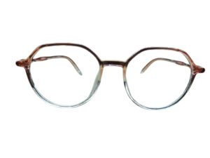 Light Brown Color Transparent Geometric Rimmed Eyeglasses for Unisex