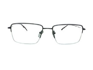 Black Rectangle Semi-Rimmed Eyeglasses for Men