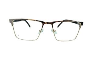 Buy Light Gold with Black Arms Half Rim Rectangle Eyeglasses for Men and Women