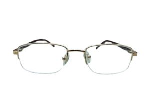Gold Semi-Rimless Metal Eyewear Glasses Frame for Unisex