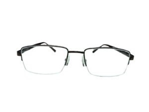 Stylish Black Rectangle Semi-Rimmed Eyeglasses for Men
