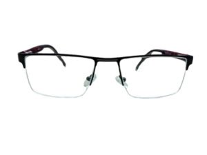 Black Wayfarer Semi-Rimmed Eyeglasses for Men