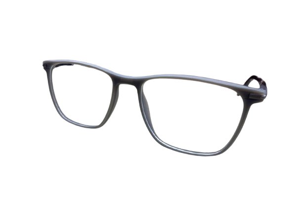 New Professional Fiber Rectangle Full Rim Grayish Matte Finish Eyeglasses - Image 2