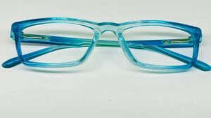 Transparent blue eyewear