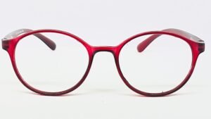 Red round eyewear